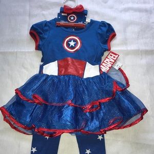NWT Marvel Captain America Girls Dress 12-18M